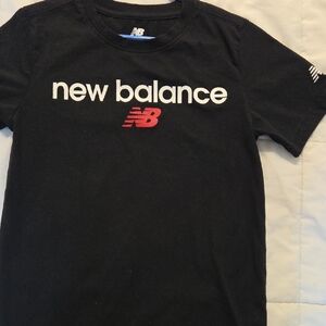 New Balance Black Tee with Red and White Logo